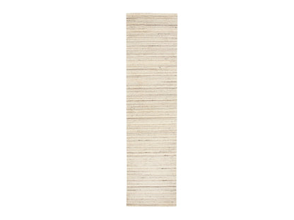 Hand-Loomed hand-knotted wool runner in Beige, 2'6" x 9'8" — SKU O058358