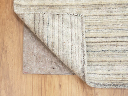 Hand-Loomed hand-knotted wool runner in Beige, 2'6" x 9'8" — SKU O058358 (view 3)