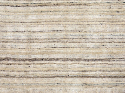Beige 2'6" x 9'8" Hand-Loomed Handloom Wool Rug - Sku: O058358