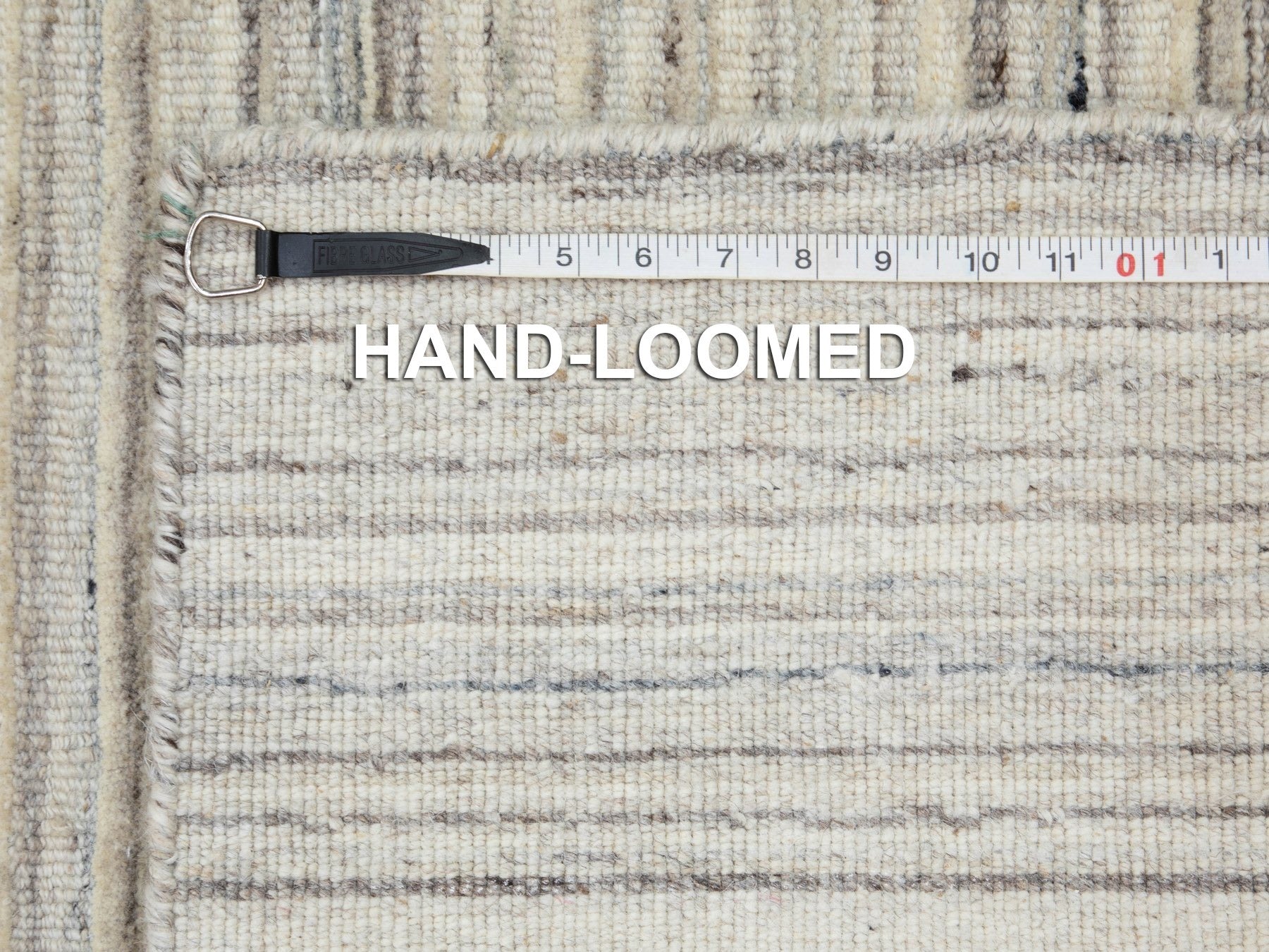 Hand-Loomed hand-knotted wool runner in Beige, 2'6" x 9'8" — SKU O058358 (view 8)