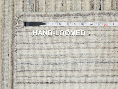 Hand-Loomed hand-knotted wool runner in Beige, 2'6" x 9'8" — SKU O058358 (view 8)