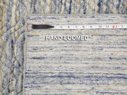 Grey 3'0" x 5'0" Modern / Contemporary Handloom Wool Rug - Sku: O058395