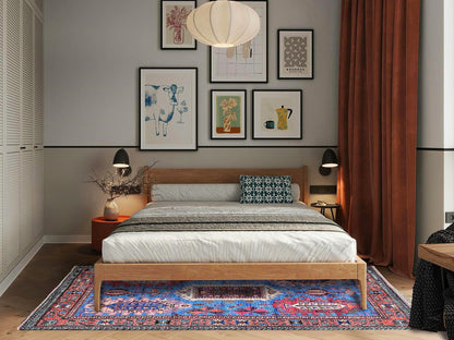 Blue 6'0" x 7'8" Kazak Hand knotted Wool Rug - Sku: O0583