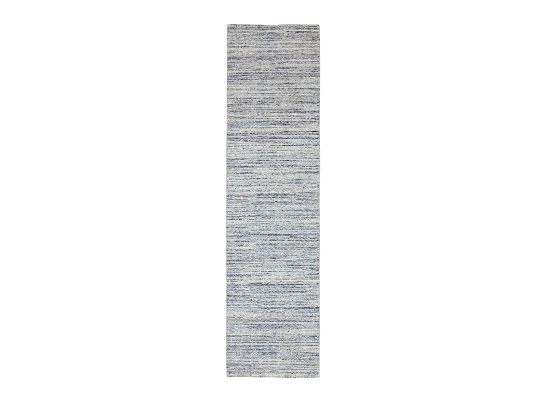 Gray 2'6" x 9'9" Modern / Contemporary Handloom Wool Rug - Sku: O058402