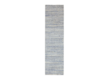Grey 2'6" x 9'9" Modern / Contemporary Handloom Wool Rug - Sku: O058402
