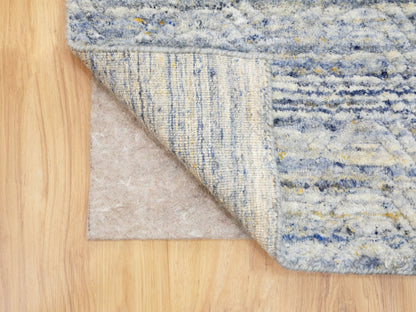 Grey 2'6" x 9'9" Modern / Contemporary Handloom Wool Rug - Sku: O058402