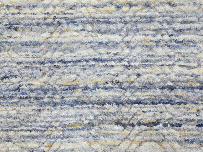 Grey 2'6" x 9'9" Modern / Contemporary Handloom Wool Rug - Sku: O058402