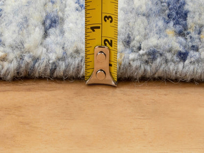 Grey 2'6" x 9'9" Modern / Contemporary Handloom Wool Rug - Sku: O058402