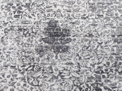 Grey 6'2" x 6'2" Transitional Hand knotted Wool/Silk Rug - Sku: O058407