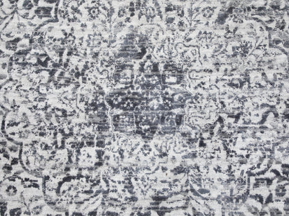 Grey 7'0" x 7'0" Modern / Contemporary Hand knotted Wool/Silk Rug - Sku: O058408