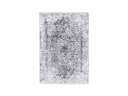Grey 3'0" x 5'1" Transitional Hand knotted Wool/Silk Rug - Sku: O058416