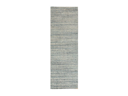 Modern / Contemporary hand-knotted wool runner in Green, 2'6" x 7'10" — SKU O058421
