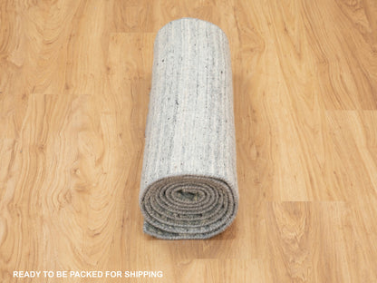 Modern / Contemporary hand-knotted wool runner in Green, 2'6" x 7'10" — SKU O058421 (view 6)