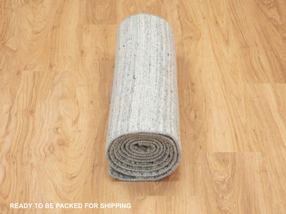 Modern / Contemporary hand-knotted wool runner in Green, 2'6" x 7'10" — SKU O058422 (view 6)