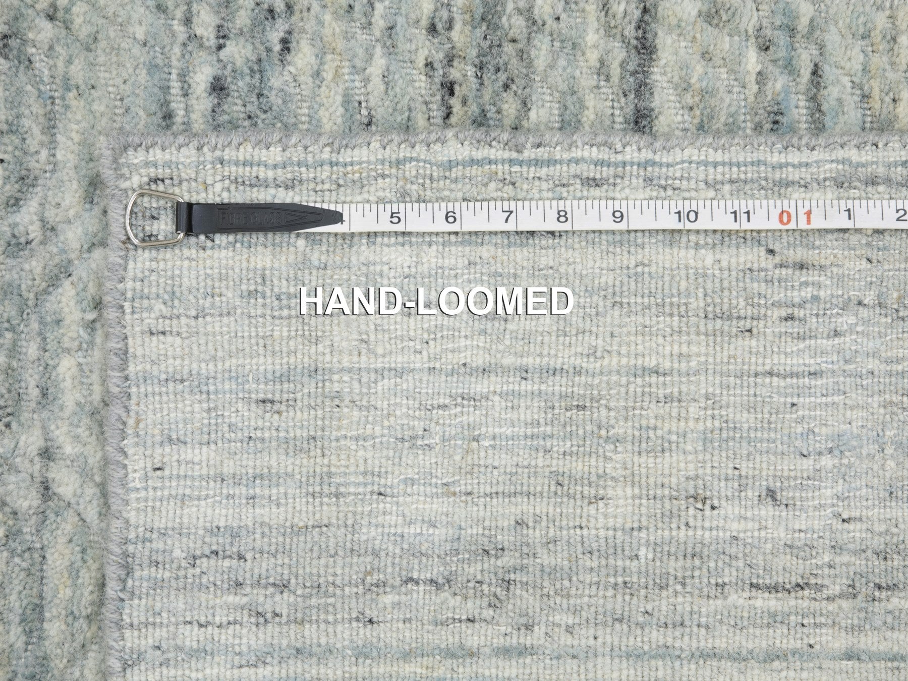 Modern / Contemporary hand-knotted wool runner in Green, 2'6" x 7'10" — SKU O058422 (view 8)