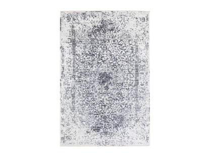 Grey 6'0" x 9'2" Transitional Hand knotted Wool/Silk Rug - Sku: O058423