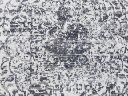 Grey 6'0" x 9'2" Transitional Hand knotted Wool/Silk Rug - Sku: O058423