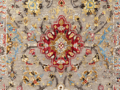 Transitional hand-knotted wool/pure silk runner in Beige, 2'9" x 7'10" — SKU O058440 (view 5)