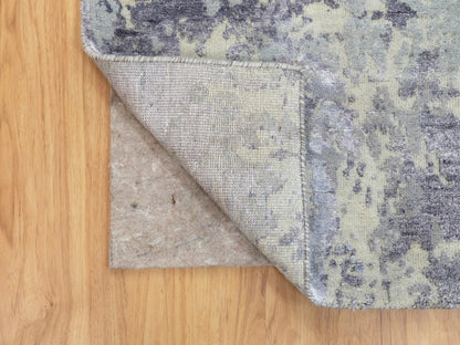 Grey 2'8" x 7'10" Modern / Contemporary Hand knotted Wool Rug - Sku: O058446