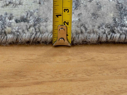 Modern / Contemporary hand-knotted wool/silk runner in Gray, 2'8" x 7'8" — SKU O058458 (view 7)
