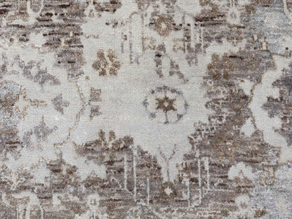 Grey 3'0" x 4'10" Modern / Contemporary Hand knotted Wool/Silk Rug - Sku: O058461