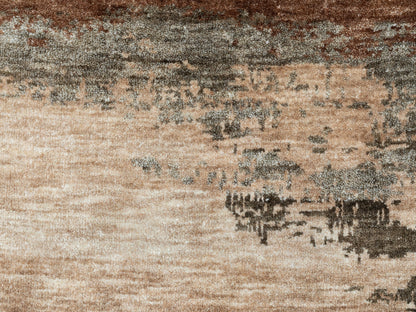 Modern / Contemporary hand-knotted wool/silk rug in Brown, 3' x 5' — SKU O058462 (view 5)