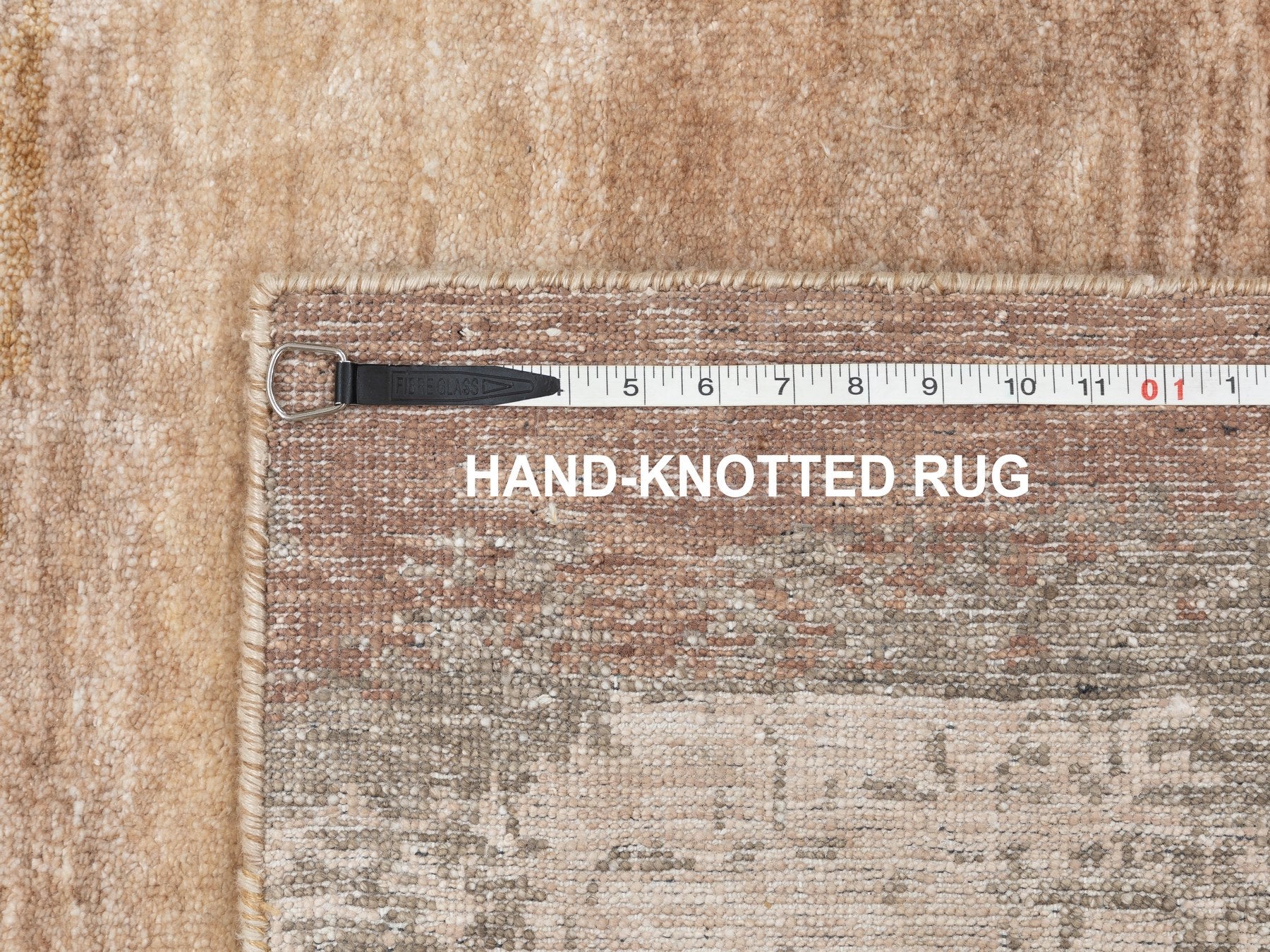 Modern / Contemporary hand-knotted wool/silk rug in Brown, 3' x 5' — SKU O058462 (view 8)