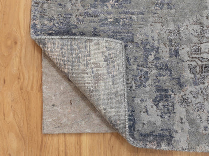 Grey 3'0" x 5'0" Modern / Contemporary Hand knotted Wool/Silk Rug - Sku: O058463