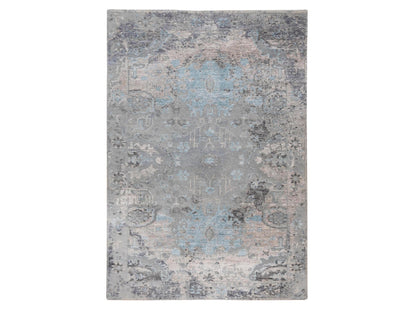 Grey 3'0" x 5'0" Modern / Contemporary Hand knotted Wool/Silk Rug - Sku: O058465