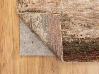 Modern / Contemporary hand-knotted wool/silk rug in Brown, 3' x 5' — SKU O058467 (view 3)