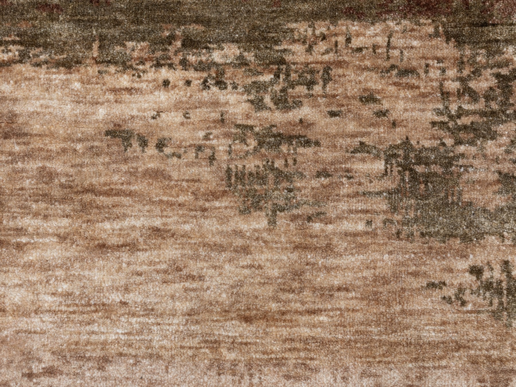 Modern / Contemporary hand-knotted wool/silk rug in Brown, 3' x 5' — SKU O058467 (view 5)