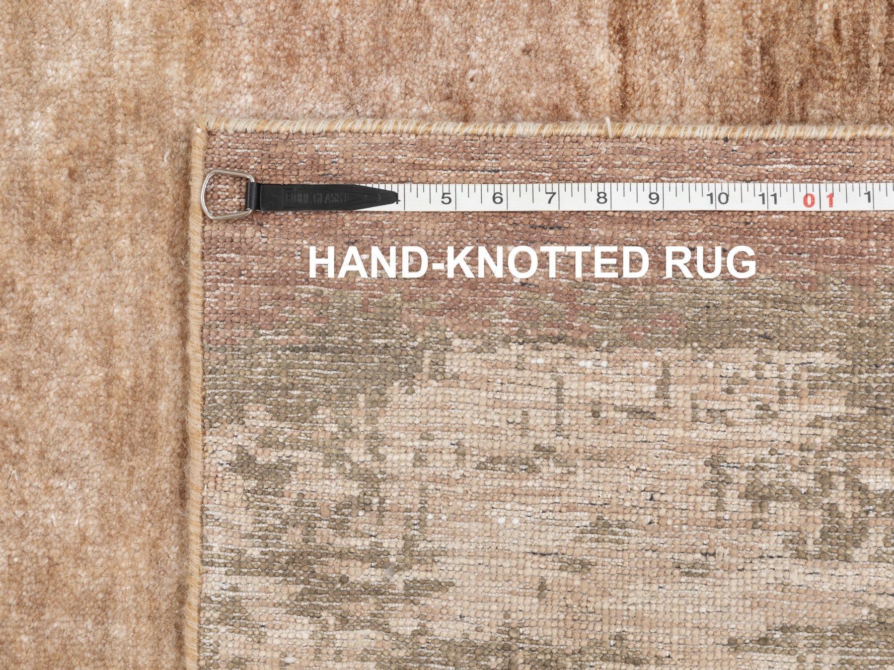 Modern / Contemporary hand-knotted wool/silk rug in Brown, 3' x 5' — SKU O058467 (view 8)
