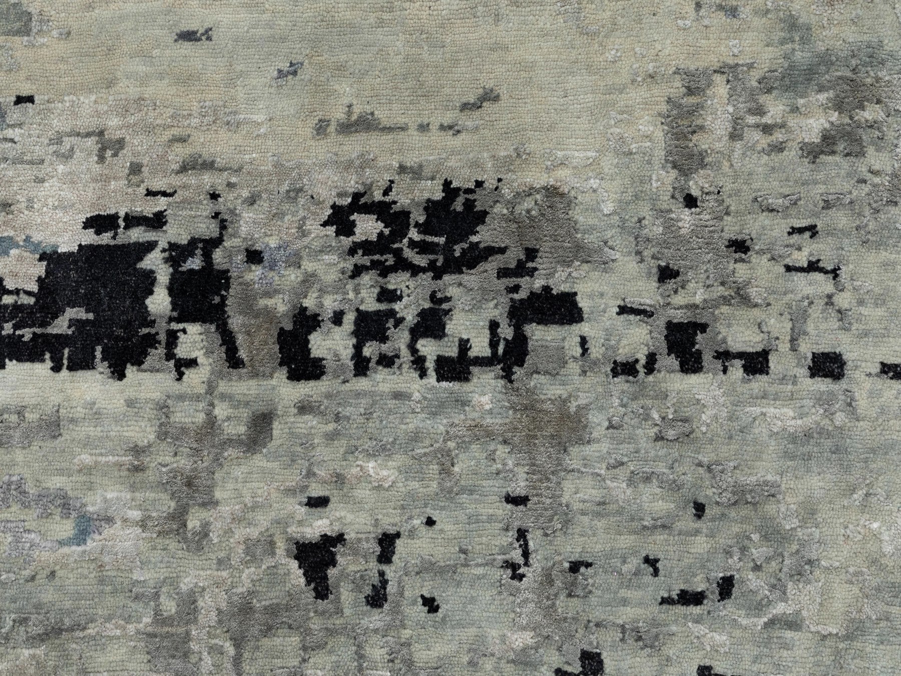 Modern / Contemporary hand-knotted wool/silk rug in Beige, 10' x 10' — SKU O058480 (view 9)