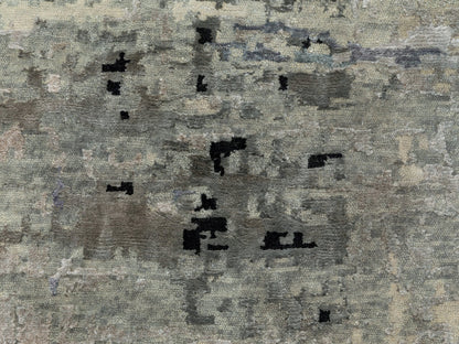 Beige 6'3" x 8'10" Modern and Contemporary Hand knotted Wool/Silk Rug - Sku: O058481
