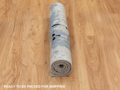 Beige 3'0" x 4'10" Modern and Contemporary Hand knotted Wool/Silk Rug - Sku: O058485