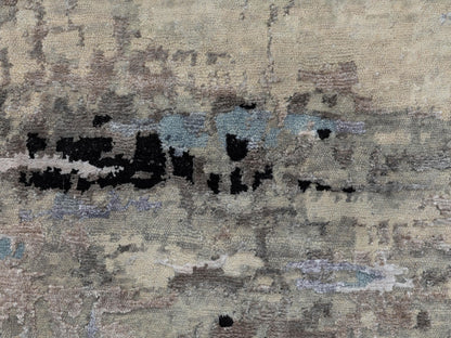 Modern / Contemporary hand-knotted wool/silk rug in Beige, 3' x 4'10" — SKU O058487 (view 5)