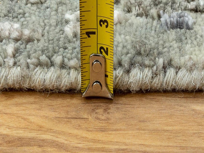 Beige 2'5" x 9'9" Modern and Contemporary Hand knotted Wool/Silk Rug - Sku: O058498