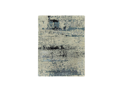 Beige 2'0" x 2'10" Modern and Contemporary Hand knotted Wool/Silk Rug - Sku: O058504