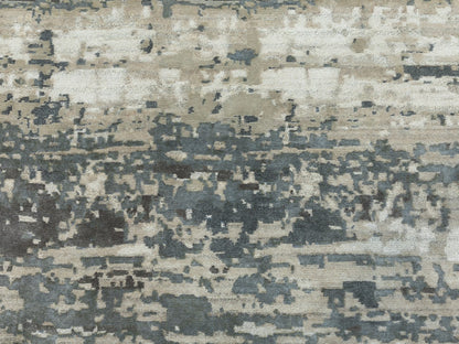 Grey 10'0" x 10'0" Modern / Contemporary Hand knotted Wool/Silk Rug - Sku: O058559