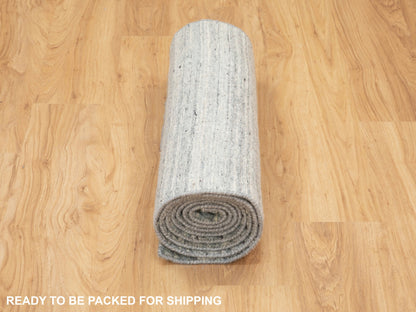 Modern / Contemporary hand-knotted wool runner in Green, 2'6" x 11'10" — SKU O058572 (view 6)