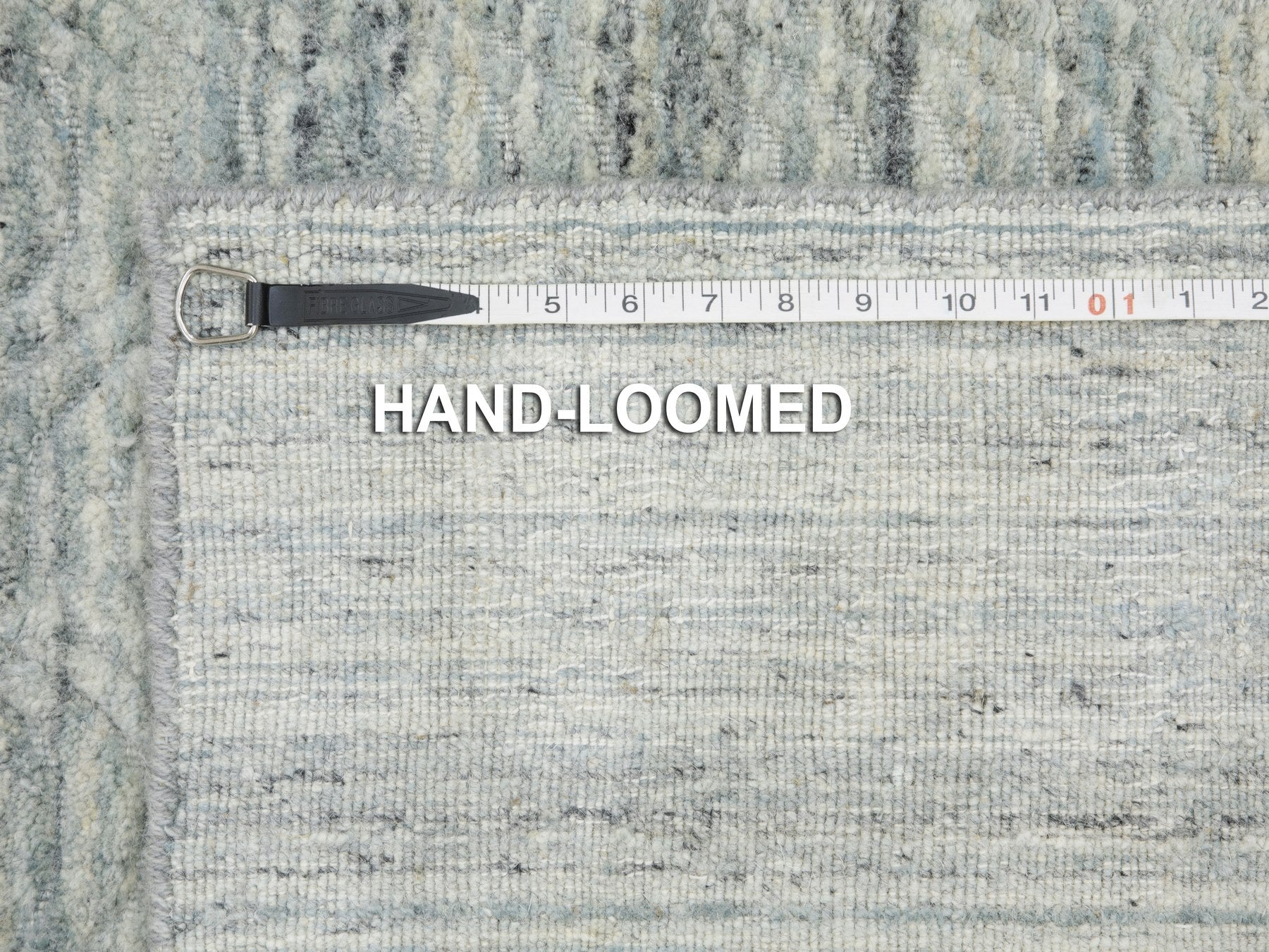 Modern / Contemporary hand-knotted wool runner in Green, 2'6" x 11'10" — SKU O058572 (view 8)