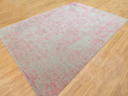 Pink 10'0" x 14'1" Hand Loomed Handloom Wool/Silk Rug - Sku: O058581