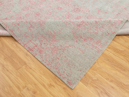 Pink 10'0" x 14'1" Hand Loomed Handloom Wool/Silk Rug - Sku: O058581