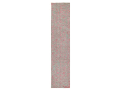Pink 2'6" x 11'10" Hand Loomed Handloom Wool/Silk Rug - Sku: O058583