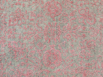 Pink 2'6" x 11'10" Hand Loomed Handloom Wool/Silk Rug - Sku: O058583