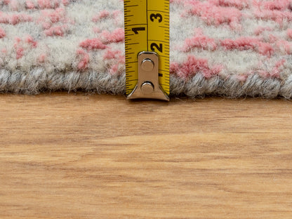 Pink 2'6" x 11'10" Hand Loomed Handloom Wool/Silk Rug - Sku: O058583