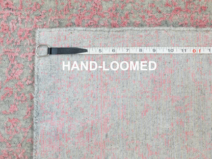 Pink 2'6" x 11'10" Hand Loomed Handloom Wool/Silk Rug - Sku: O058583