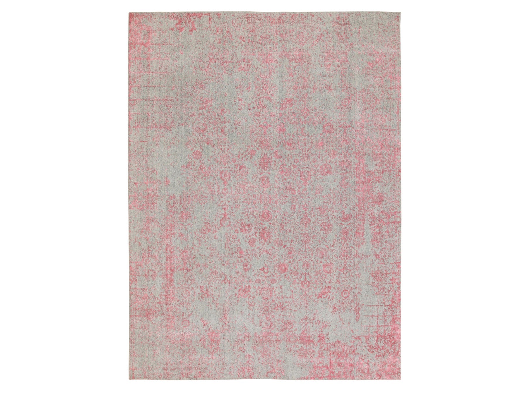 Hand-Loomed hand-knotted wool/art silk rug in Pink, 9' x 12' — SKU O058589