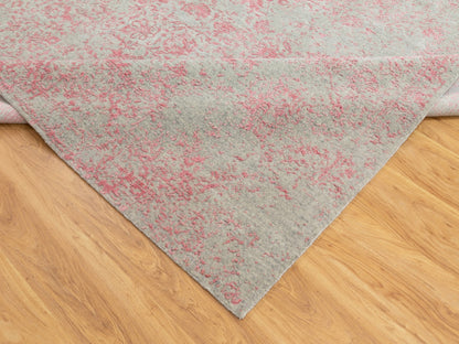 Pink 9'0" x 12'0" Hand Loomed Handloom Wool/Silk Rug - Sku: O058589