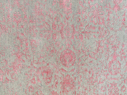 Pink 9'0" x 12'0" Hand Loomed Handloom Wool/Silk Rug - Sku: O058589